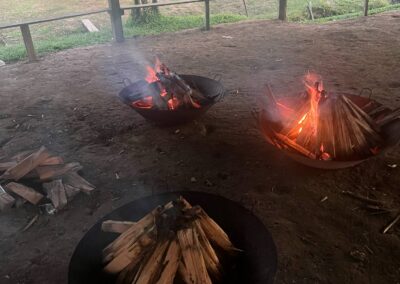 burning tsunu wood